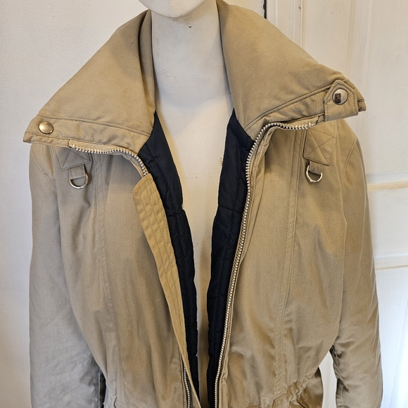 Vintage Saks Fifth Avenue Mighty Mac Out O' Gloucester Beige Zip-Up Coat Sz - Picture 4 of 11
